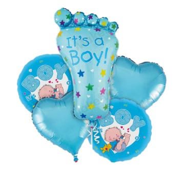 It’s a Boy Balloon Set 32" || Baby Shower, Blue Footprint, Newborn Arrival, Gender Reveal, Welcome Baby