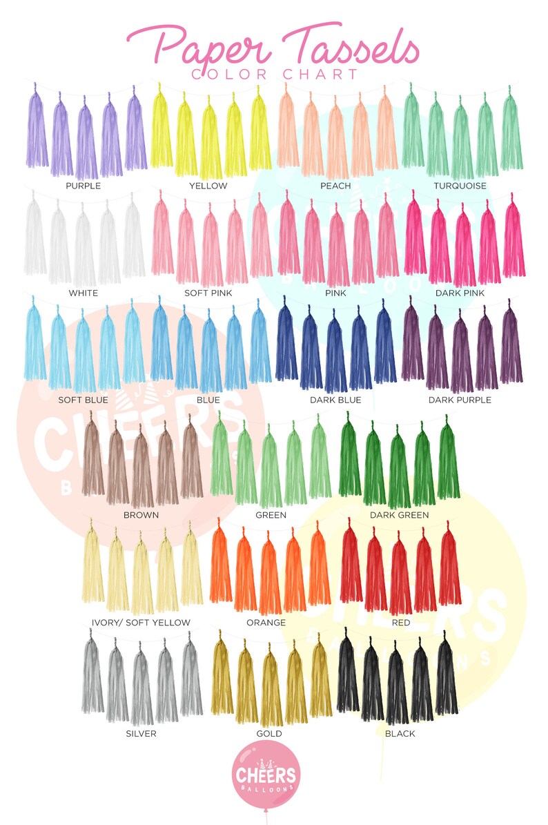 5pcs DIY Tassel Kit Choose Your Color Paper Tassel Foil Etsy