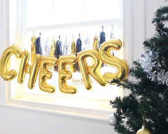 16" CHEERS set - gold foil balloon - birthday decor- party decor - balloon garland - kids party decor - cheersnco