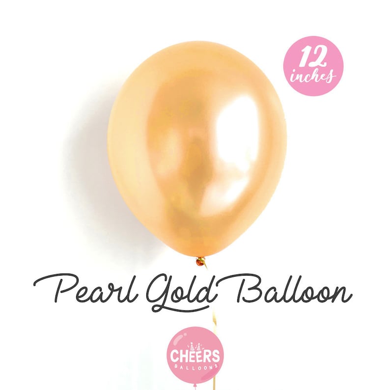 12 Pearl Gold latex balloons image 1