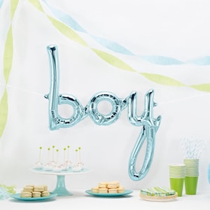 Globos de la carta del niño del niño del bebé Gender Reveal Decor/Baby Shower/Announcement/Blue/Silver/It's a boy/Celebration/Photo Prop/S18