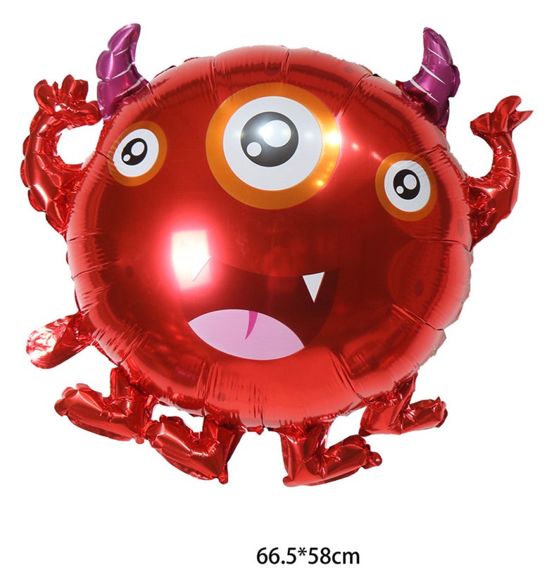 Little Cute Monster Balloon 30 Funny, Silly Monster, Alien, Monster Bash, Monster Decor, Birthday Decor, Sons Birthday Red 4-legged Monster