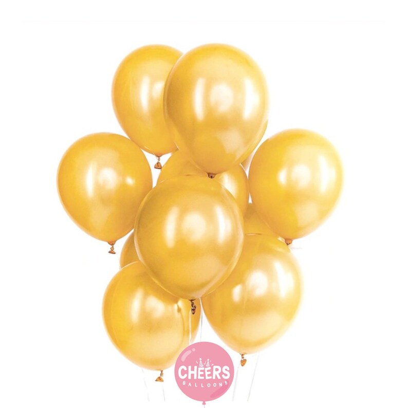 12 Pearl Gold latex balloons image 2