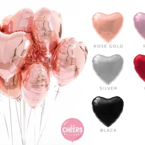 18&quot; Heart foil balloons - bachelorette balloon - bridal balloon - baby girl balloon - birthday balloon