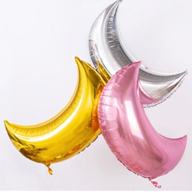 36 Moon balloon Choose from Silver Pink or Gold Astronomy Outer Space Wedding Astrological Star Gazer Party Props Decor