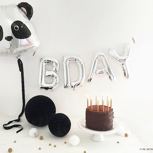 28&quot; Panda Head Balloon - Birthday Balloon - Party Decor - Party Balloon - Animal Balloon - Foil Balloon - Black White