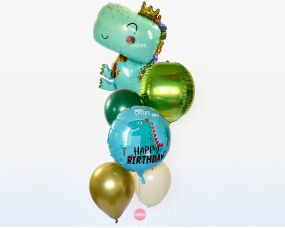 Ballon Rond - Happy Birthday Or & Bleu - Bouquet de Ballons