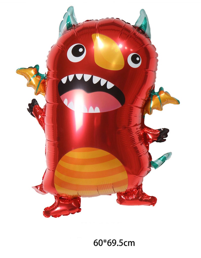 Little Cute Monster Balloon 30 Funny, Silly Monster, Alien, Monster Bash, Monster Decor, Birthday Decor, Sons Birthday Red Winged Monter