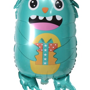 Little Cute Monster Balloon 30 Funny, Silly Monster, Alien, Monster Bash, Monster Decor, Birthday Decor, Sons Birthday Turquoise Monster