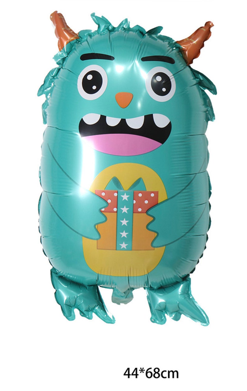 Little Cute Monster Balloon 30 Funny, Silly Monster, Alien, Monster Bash, Monster Decor, Birthday Decor, Sons Birthday Turquoise Monster