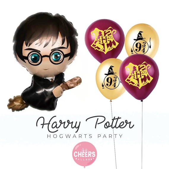 Wizards HP Broom Party Balloons | 9 3/4 Platform, Magical Celebration,  Harry, King Crossing Station, Witchcraft, Wizardry, Wand, Birthday
