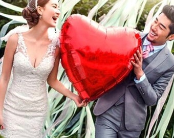 32" Roter Herz Folienballon - Liebesballon - Herzballon - Foto Requisiten - Brautparty - Babyparty - Cheersnco