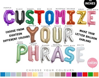 Choisissez votre couleur et votre expression - Ballons à lettres de 40 cm (16 po.) - créez votre bannière de ballons - ballon en aluminium - ballons à lettres - décoration de fête