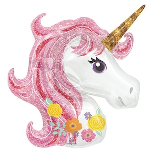 Big 33&quot; Magical Unicorn foil balloon - Unicorn party decor - Cheers & Co