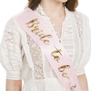Bride To Be Sash – Acessório para festa de despedida de solteira em folha de ouro