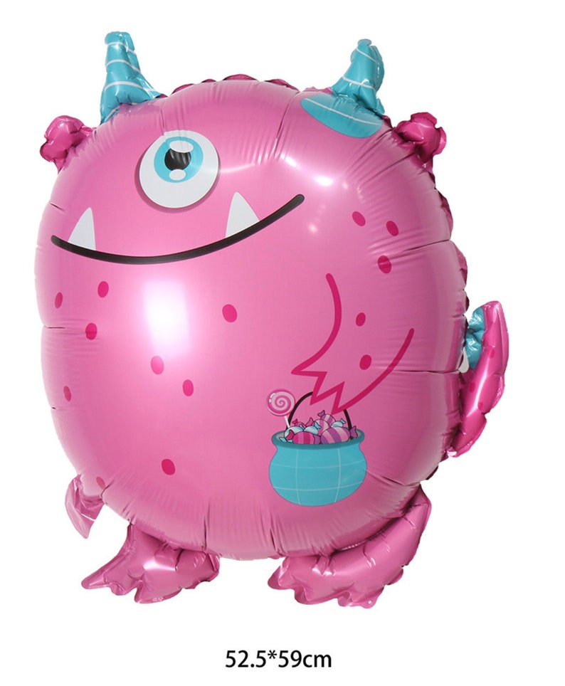 Little Cute Monster Balloon 30 Funny, Silly Monster, Alien, Monster Bash, Monster Decor, Birthday Decor, Sons Birthday Pink Monster