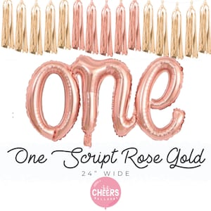 One Script Balloon 24&quot; Wide Party Balloon - First Birthday, Party Decor,
