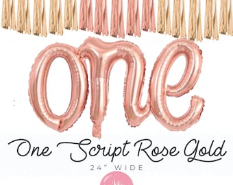 One Script Balloon 24" Wide Party Balloon - First Birthday, Party Decor,
