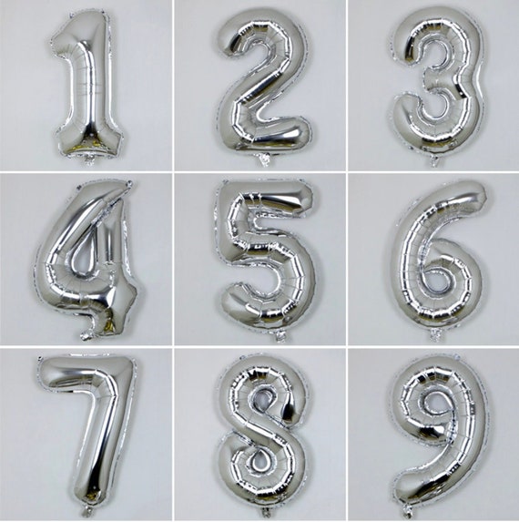 Buy Custom Silver Number Foil 0 9 Number Balloons 32 Happy