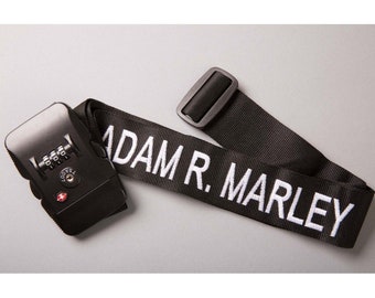 Embroidered TSA Approved Lockable Personalized Luggage Bag Strap