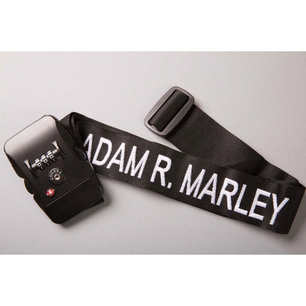 Embroidered Lockable Personalized Luggage Bag Strap - TSA Approved!