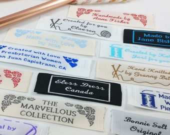 250 Personalized Sewing Labels - 1" Wide, 100% Woven!