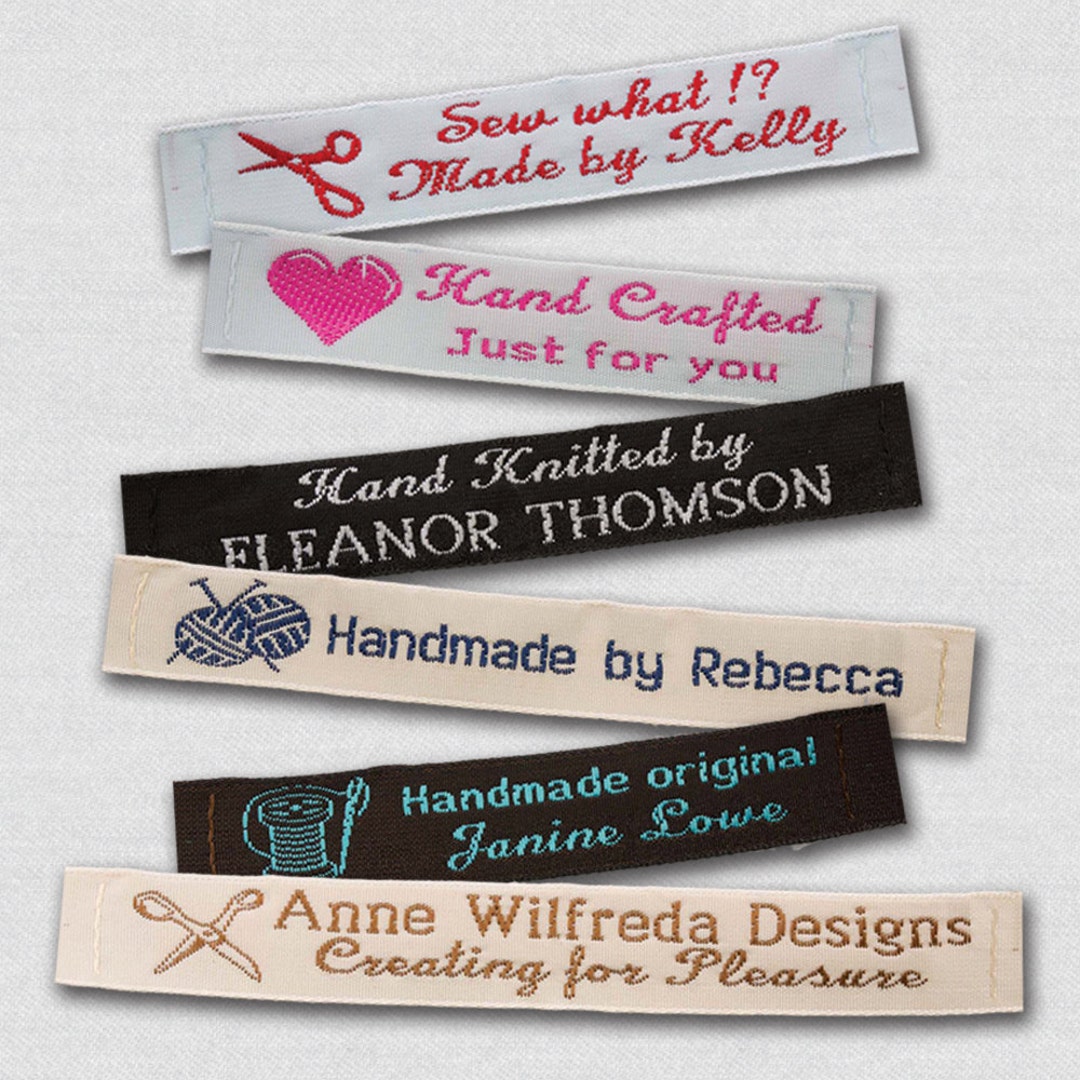 Personalized Sewing Labels for Handmade Items,Custom Sewing  Label, Custom Clothing Labels,Customized with Your Business Name (2,50 Pcs)  : Office Products