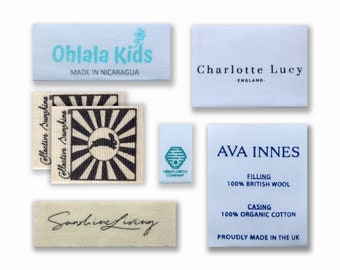 100% Cotton Custom Printed Labels - Clothing Brand Logo Labels