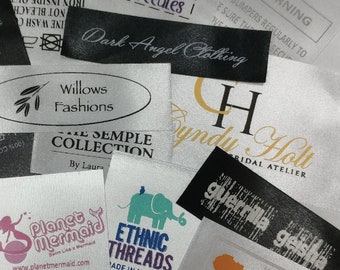 Custom Printed Satin Labels - Brand Logo Labels