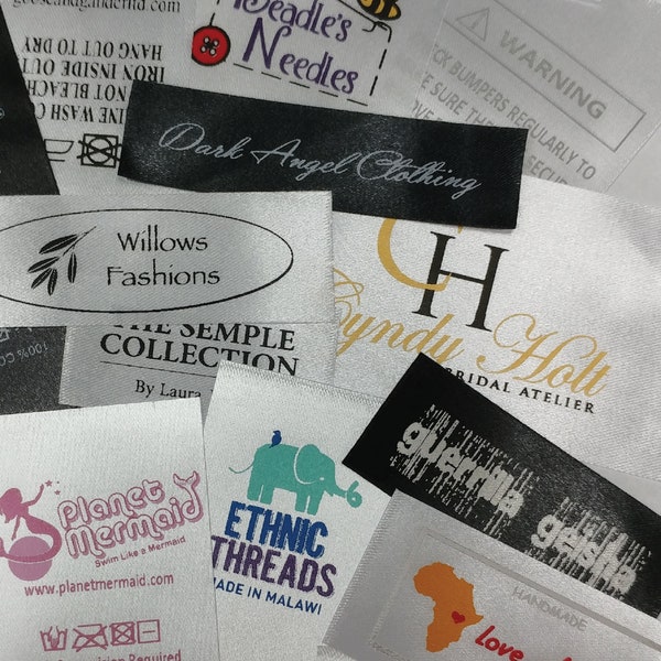 Custom Printed Satin Labels - Brand Logo Labels