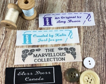 100 Personalized Sewing Labels - 1" Wide, 100% Woven!