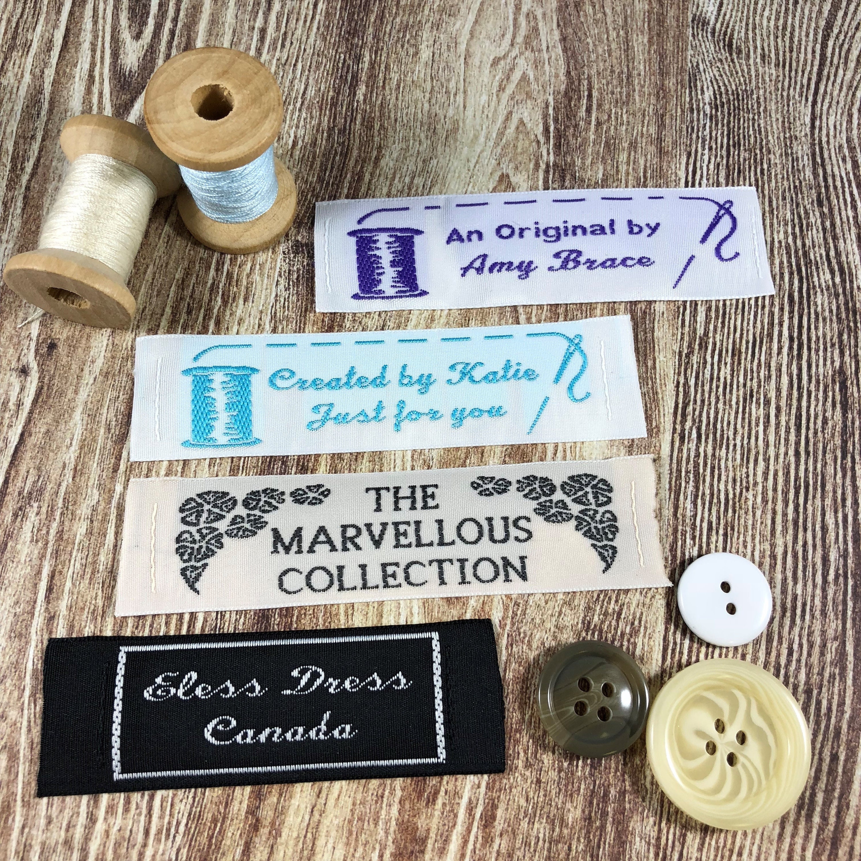 Personalised Essential Woven Sewing Labels for Sewing, Knitting