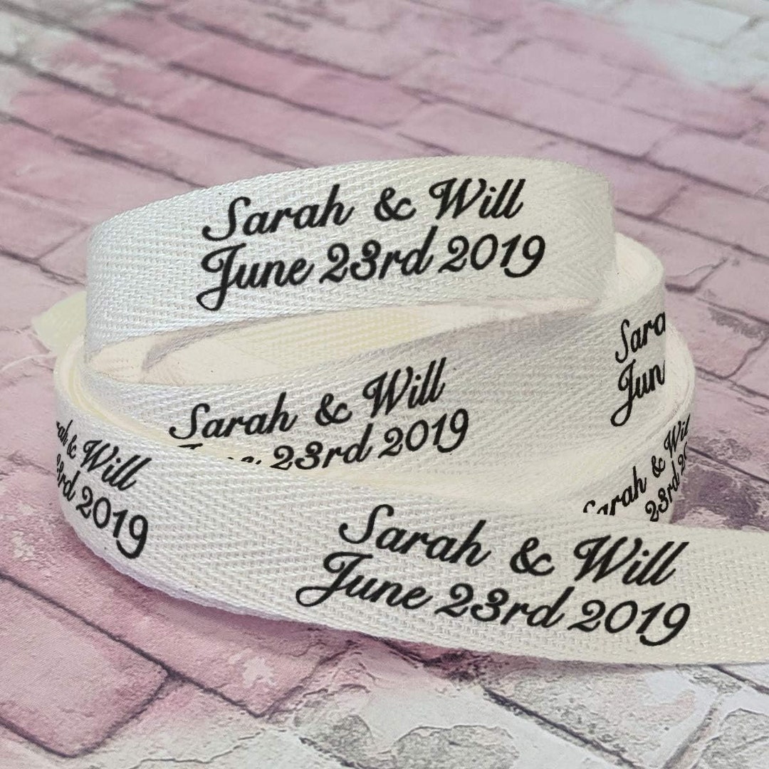 Personalized Cotton Ribbon - Customized and Printed With Your Text for ...