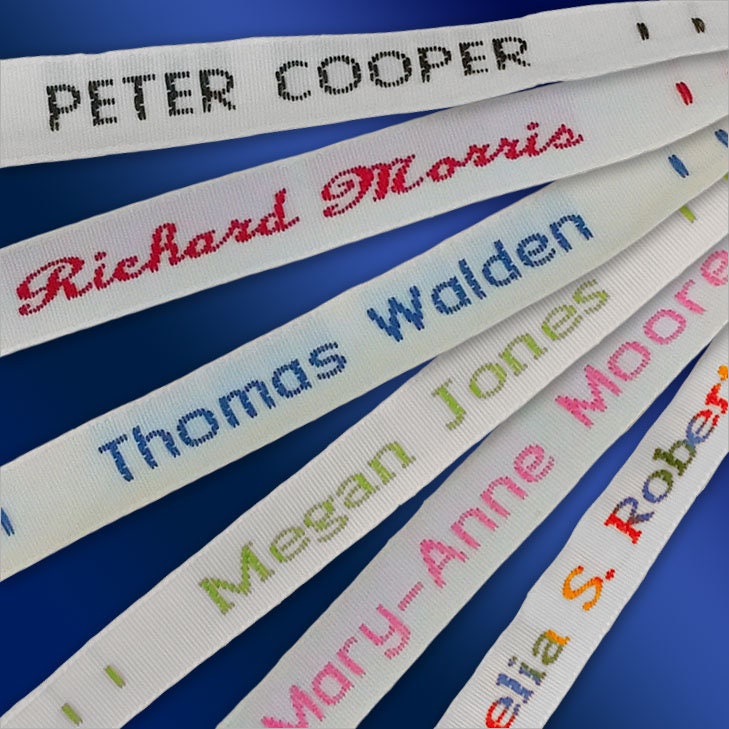 Personalised Iron On Name Labels for clothes, school name tags, stretchy