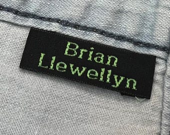 Black Woven Sew-On Name Labels for Clothing