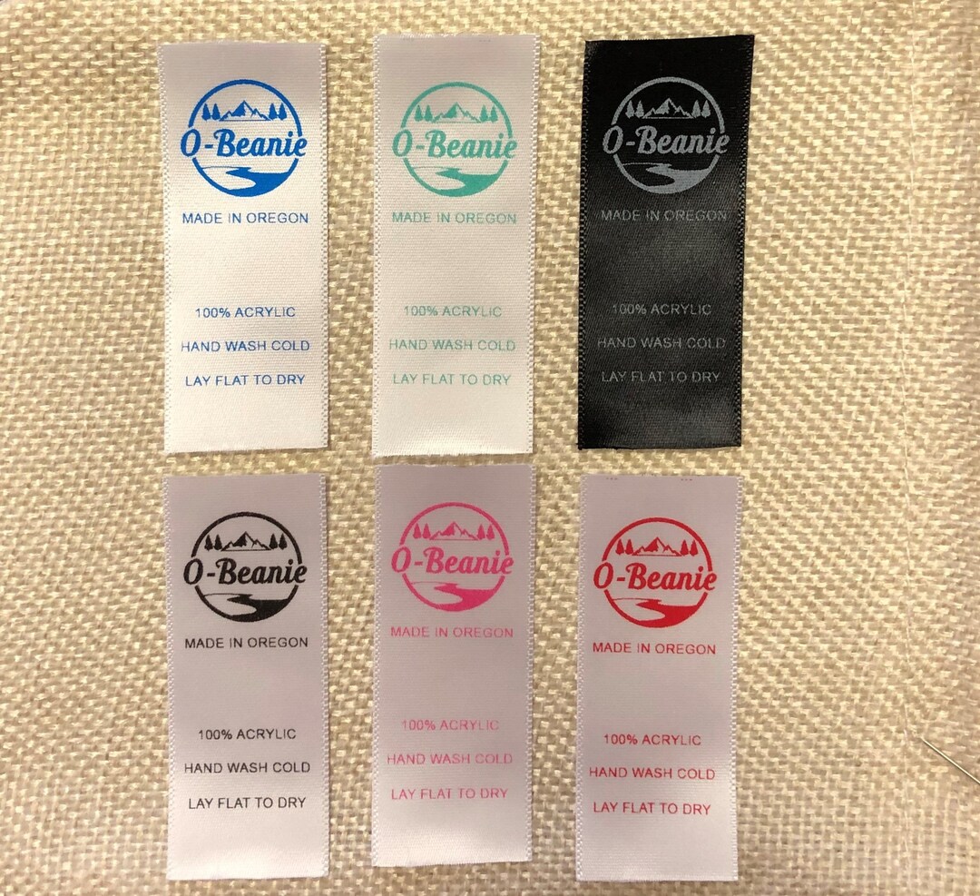 Custom Sew-in Printed Satin Clothing Labels- 1 X 2.5 Inches. Fast ...