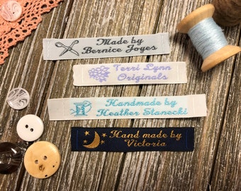 25 Personalized Sewing Labels - 1/2" Wide, 100% Woven!