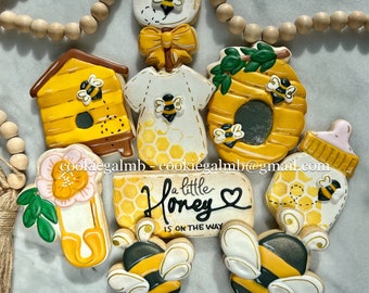 Bee Themed Baby Shower Cookies