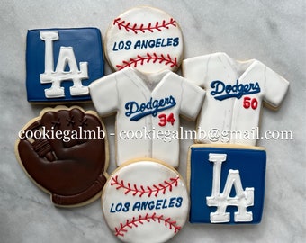 Dodger Inspired Baseball Theme Cookies