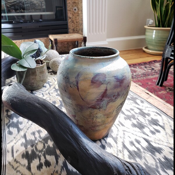 Handmade Pottery - Contemporary Raku Stoneware Vase