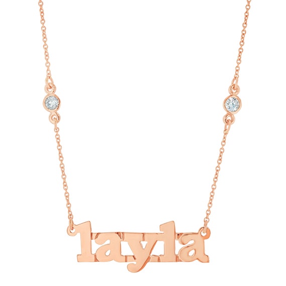 Personalize Name Necklace With Diamonds 