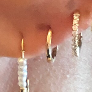 14k Solid Gold Huggie, 14k Hoop, 14k Gold Huggies