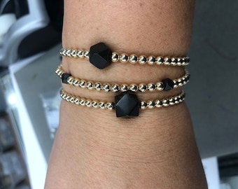 Azabache Beaded Bracelet, Brazalete de Azabache, Bead Bracelet, Azabache & Ball Bracelet