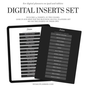 Portrait Inserts for digital planner |  pdf template for iPad, Android | Goodnotes, Noteshelf, Notability | Budget Planner