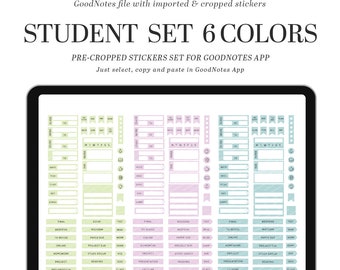 Digital planner stickers student, for digital planning | pre-cropped for Goodnotes | PNG stickers
