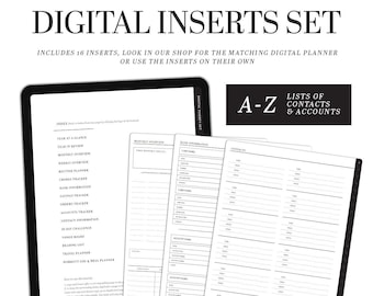 Inserts for digital planner |  Goodnotes, Noteshelf, Notability