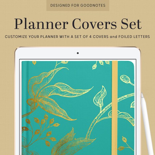 Digital Planner Covers Set Goodnotes Ipad Template Etsy