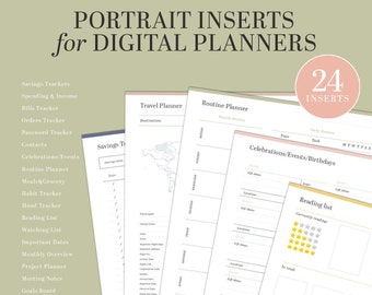 Inserts for digital planner |  PDF template for iPad, Samsung tab | Goodnotes, Noteshelf, Samsung Notes | Budget Trackers