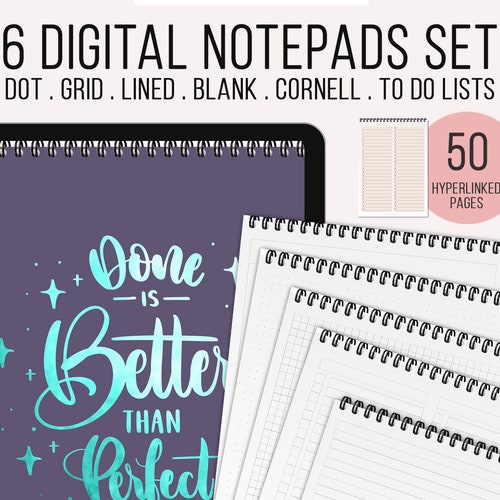 Digital Notepad Set Digital Notebook Hyperlinked PDF Etsy