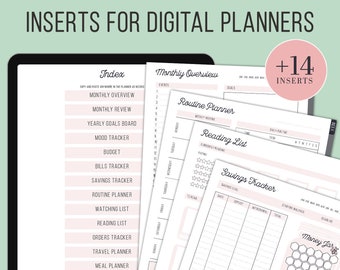 Portrait Inserts for digital planner |  pdf template for iPad, Android | Goodnotes, Noteshelf, Notability | Budget Planner